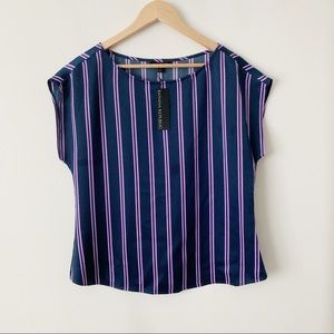 Banana Republic Box Shirt Stripes Satin